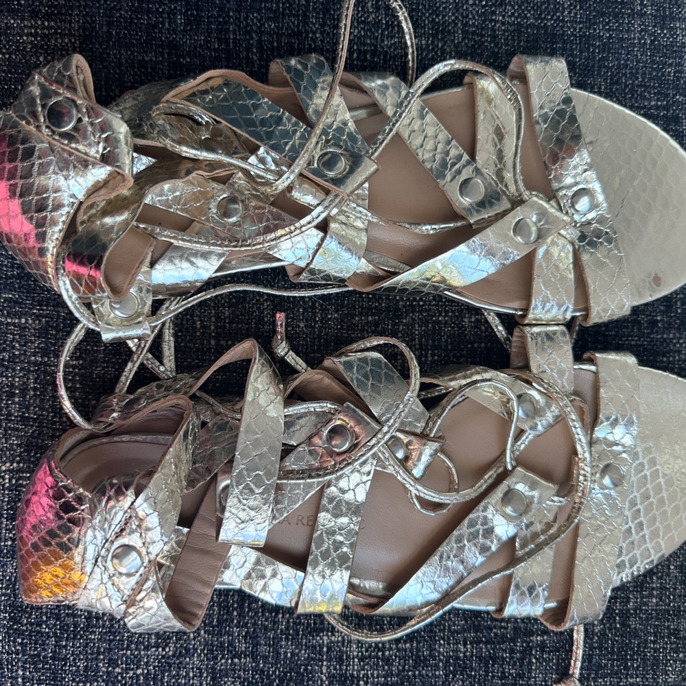 Banana Republic Silver Gladiator Sandals